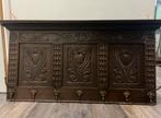 Antieke/vintage houten wandkapstok met houtsnijwerk, Ophalen