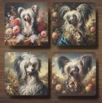 Chinese Naakthond Barok onderzetters met houder, Ophalen of Verzenden, Nieuw, Glas of Kopje