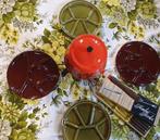 1203 vintage fondueborden borden voor fondu fonduebordjes, Keramiek, Nieuw, Ophalen of Verzenden, Bord(en)