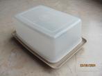 NIEUWSTAAT taupe TUPPERWARE 2-delige BOTERVLOOT vintage, Ophalen of Verzenden, Zo goed als nieuw, Bruin, Overige typen