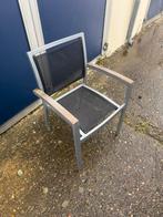 40xTuinstoel met aluminium frame en houten armleuningen, Ophalen, Gebruikt, Aluminium