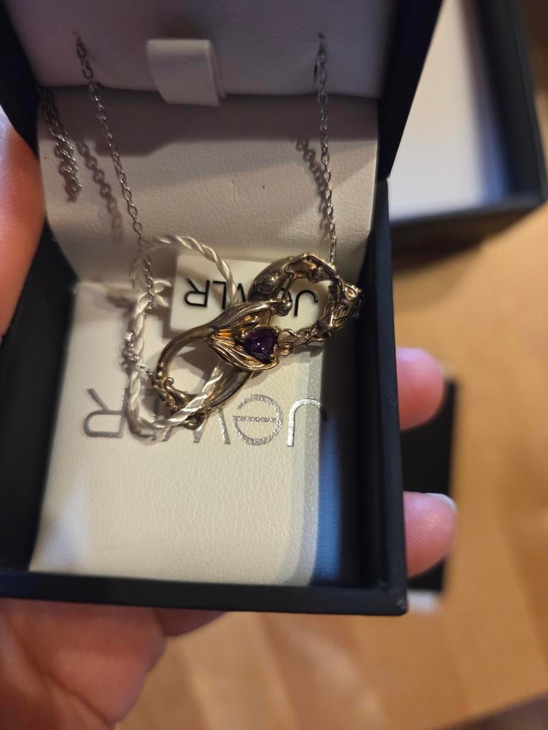 Sterling Zilver 925 Zeemeermin Ketting - Handgemaakt VS, Met hanger, Nieuw, Ophalen of Verzenden, Zilver