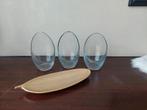 3 glazen schalen - vazen - potten - goede staat, Gebruikt, Schaal, Rond, Ophalen of Verzenden