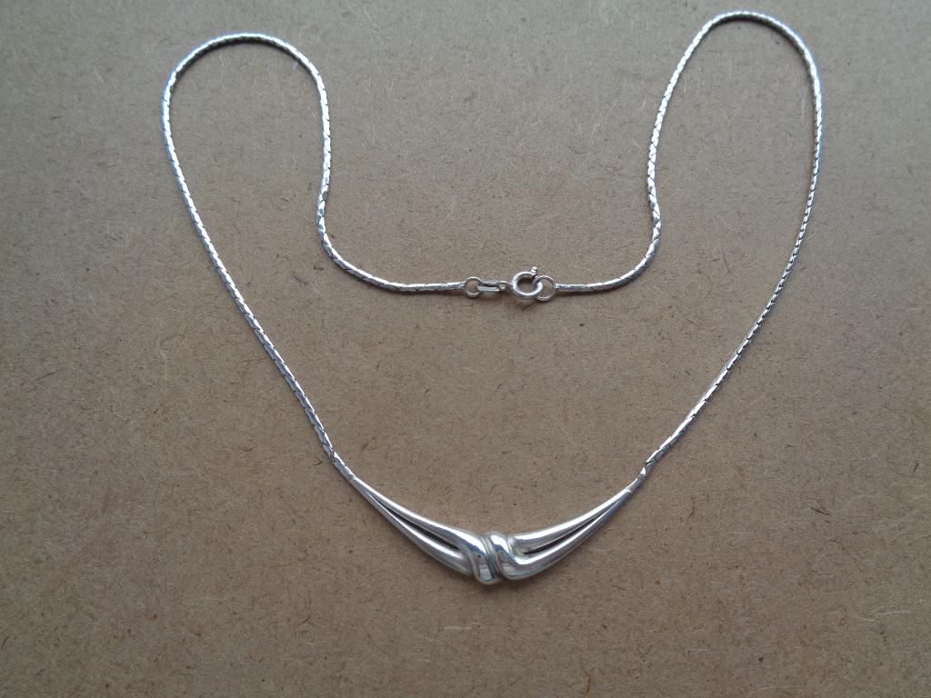 zilveren ketting met mooie vaste hanger [472], Met hanger, Verzenden, Zo goed als nieuw, Zilver