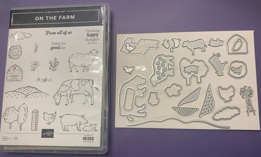 On he Farm Stempelset + Stansenset Stampin Up NIEUW, Ophalen of Verzenden, Nieuw, Clearstamp