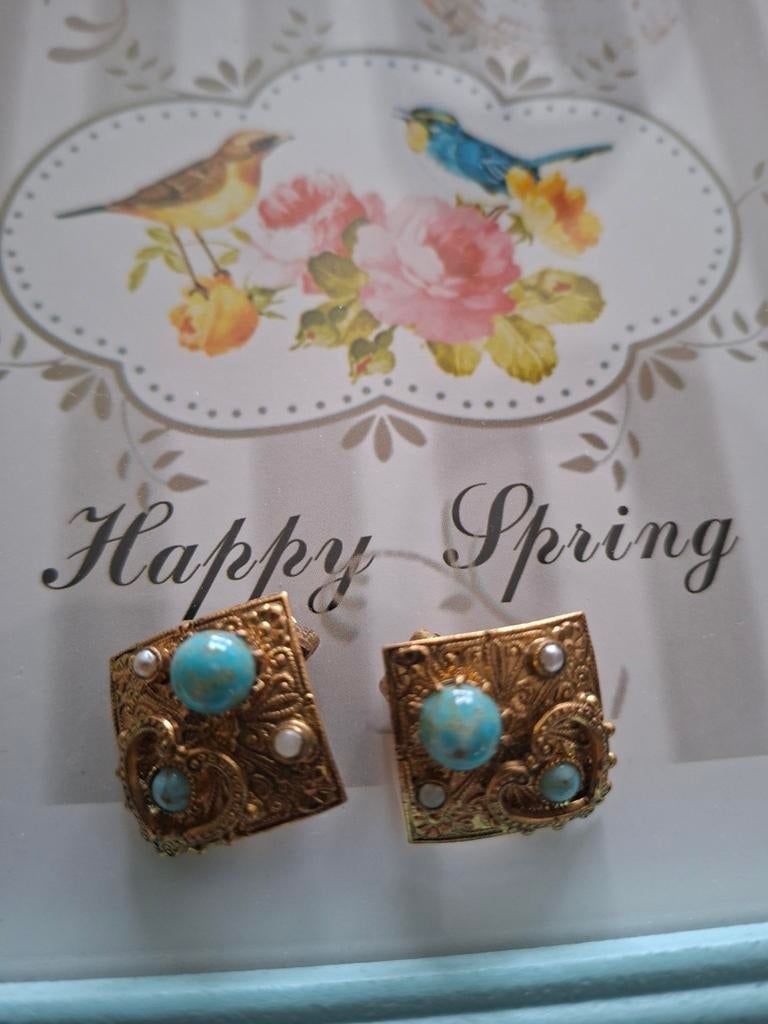 Vintage clip oorbellen, Ophalen of Verzenden, Overige materialen