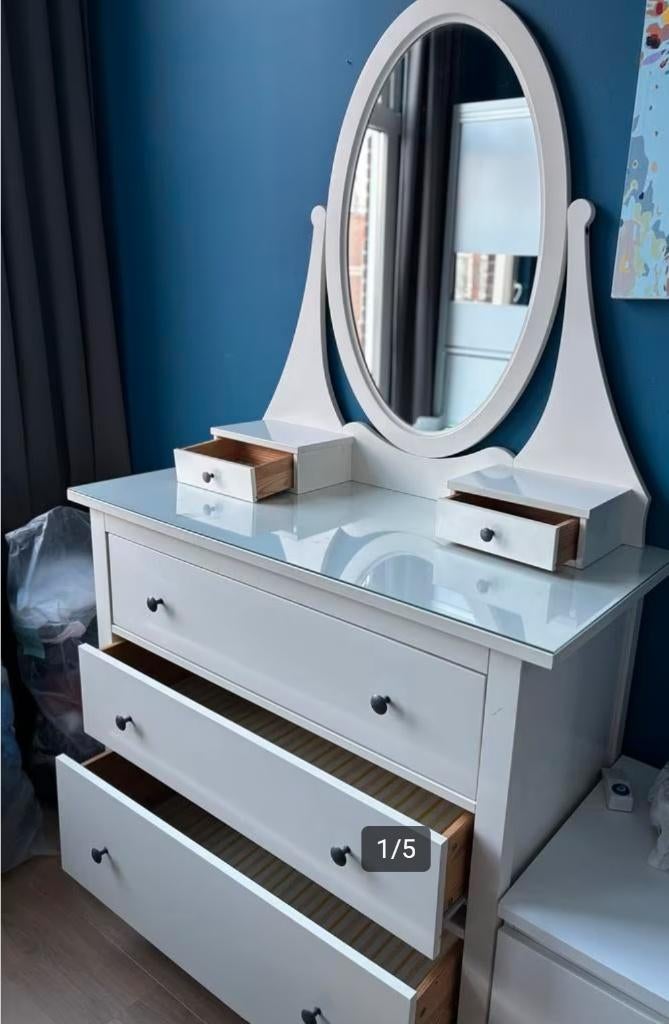 glasplaat voor op hemnes ladenkast of kaptafel, Ophalen, Gebruikt, Glasplaat, 50 tot 100 cm