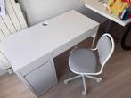 Bureau met bureaustoel - Wit met lades, Ophalen, Gebruikt, Met lades, Spaanplaat of MDF