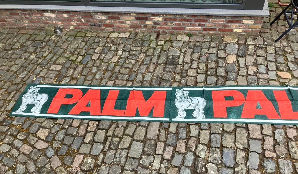 Banner palm bier reclamebord palmbier spandoek reclamebord, Verzamelen, Biermerken, Ophalen of Verzenden, Gebruikt, Reclamebord, Plaat of Schild
