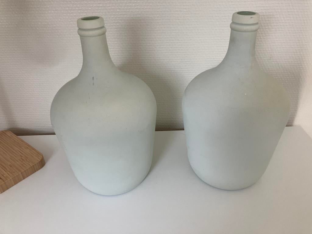 Mintgroen decoratie vazen zgan, Ophalen of Verzenden, Minder dan 50 cm, Groen, Glas