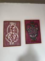 Twee Karwei schilderijen met vaasmotief 40x60cm, Ophalen