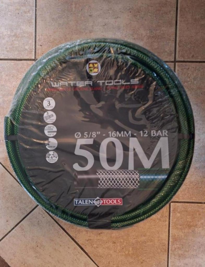 Te koop: nieuwe versterkte AVR /Talen Tools tuinslang (50m), Tuin en Terras, Ophalen of Verzenden, Nieuw, Tuinslang
