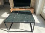 Salontafel met marmerlook blad en metalen onderstel, Huis en Inrichting, Tafels | Salontafels, Ophalen, Gebruikt, Vierkant, 50 tot 100 cm