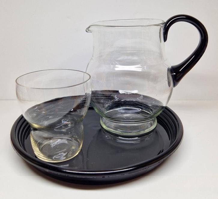 Glazen Art Deco waterstel, 1930-1940 Nederland., Antiek en Kunst, Antiek | Glas en Kristal, Ophalen of Verzenden