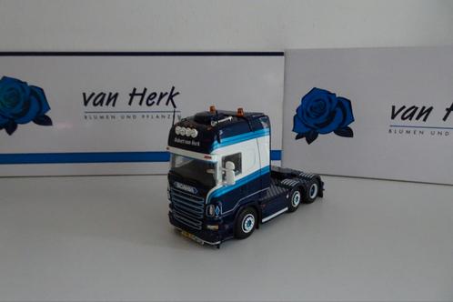 Robert van Herk Scania R500 - Tekno (zie beschrijving), Hobby en Vrije tijd, Modelauto's | 1:50, Zo goed als nieuw, Bus of Vrachtwagen