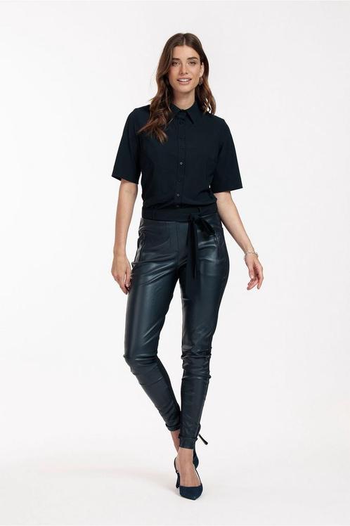 Studio Anneloes  Margot Leather Trousers - donkerblauw XL, Kleding | Dames, Broeken en Pantalons, Zo goed als nieuw, Maat 46/48 (XL) of groter