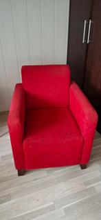 Leuk rood stoeltje, Huis en Inrichting, Fauteuils, Ophalen, Gebruikt, 75 tot 100 cm, 75 tot 100 cm