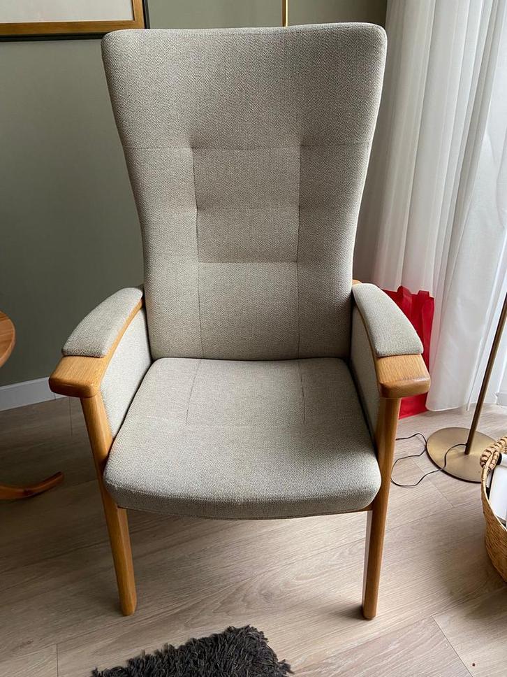 Fastrup deense design stoel - nochris 2.0 st anna, Huis en Inrichting, Fauteuils, Zo goed als nieuw, Hout, 50 tot 75 cm, Minder dan 75 cm