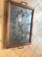 Vintage Houten Dienblad met Vogel Motief, Antiek en Kunst, Ophalen of Verzenden