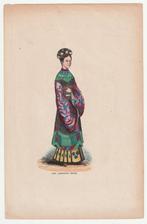 Jong Chineesch meisje ingekleurde prent 1855, Antiek en Kunst, Verzenden