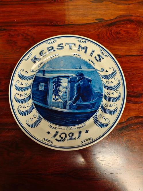 Zeldzaam Kerstbord Royal Delft 1921 Schilder Van der Veen, Antiek en Kunst, Antiek | Wandborden en Tegels, Ophalen of Verzenden