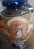 SET OUDE JAPANSE KOBALT SATSUMA VAZEN, Antiek en Kunst, Antiek | Vazen, Ophalen