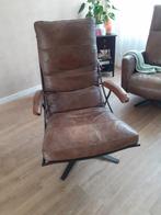 Tiberius draaistoel van t Anker, Huis en Inrichting, Fauteuils, Ophalen, Gebruikt, Minder dan 75 cm, Leer