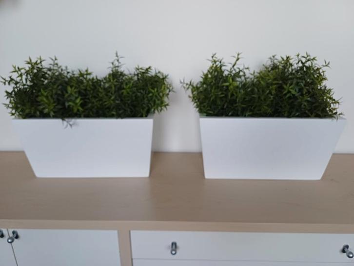 Bloembakken met kunstplanten, Tuin en Terras, Bloembakken en Plantenbakken, Kunststof, Minder dan 30 cm, Rond, Ophalen