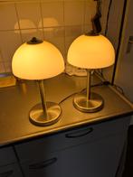 2 lampen met glazen kapje, Huis en Inrichting, Lampen | Tafellampen, Ophalen, Minder dan 50 cm