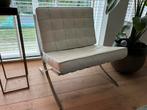 Barcelona chair (replica) Wit, Huis en Inrichting, Minder dan 75 cm, Gebruikt, Metaal, Ophalen of Verzenden
