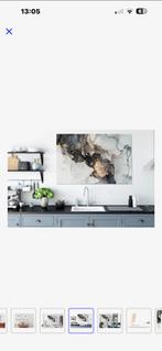Canvas Zwart Wit Marmer Goud 90x140 cm, Ophalen, Minder dan 10 m², Zwart