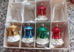 5 klokvormige multi gekleurde kerstballen met klepel, Diversen, Kerst, Gebruikt, Ophalen of Verzenden