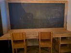 Steigerhout bureau met krijtbord, Huis en Inrichting, Ophalen of Verzenden, Gebruikt, Bureau