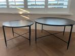 2 ronde salontafels 80 en 60, 45 tot 60 cm, Metaal of Aluminium, Rond, Nieuw