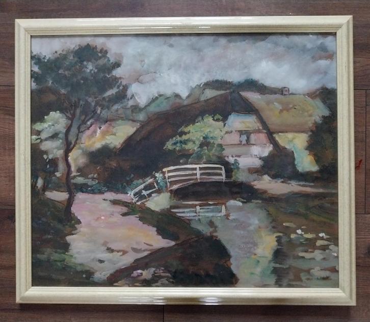 Jacobus Doeser (1884-1970) - Hoeve - Pastel - 1920, Antiek en Kunst, Kunst | Schilderijen | Klassiek, Ophalen