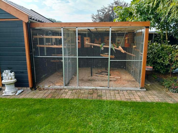 Volière 3.5m x 2.5m papagaai gaas, Dieren en Toebehoren, Vogels | Hokken en Kooien, Zo goed als nieuw, Volière, Aluminium, Ophalen of Verzenden