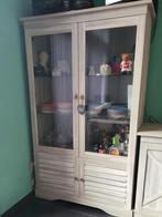 Mooie Vitrinekast Grijs 185 x 116 x 50 cm, Gebruikt, 100 tot 150 cm, Glas, Ophalen of Verzenden