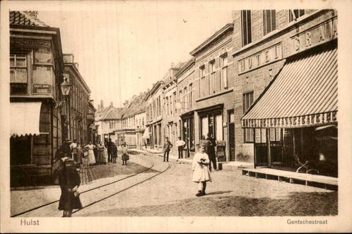Gentschestraat in Hulst, Verzamelen, Ansichtkaarten | Nederland, Gelopen, Zeeland, Voor 1920, Ophalen of Verzenden