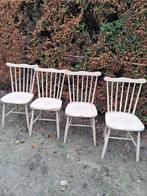 4 Vintage Oirschotse Keukenstoelen '70 - Opknappers, Gebruikt, Bruin, Ophalen of Verzenden, Landelijk