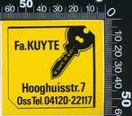 Sticker: Kuyte - Oss, Ophalen of Verzenden, Zo goed als nieuw, Bedrijf of Vereniging