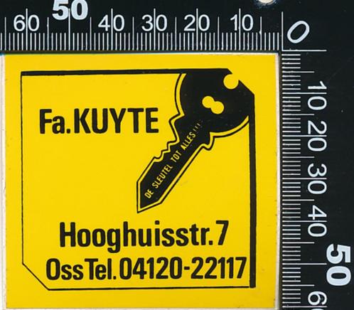Sticker: Kuyte - Oss, Verzamelen, Stickers, Zo goed als nieuw, Bedrijf of Vereniging, Ophalen of Verzenden