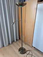 Vloerlamp messing kleur met leeslamp, Huis en Inrichting, Lampen | Vloerlampen, Ophalen, Zo goed als nieuw, 150 tot 200 cm