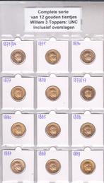 Compl. serie van 12 gouden tientjes Willem 3 incl overslagen, Postzegels en Munten, Munten | Nederland, Ophalen of Verzenden, Koning Willem III