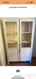 Landelijke vitrinekast, Huis en Inrichting, Ophalen, 50 tot 100 cm, Glas, 150 tot 200 cm
