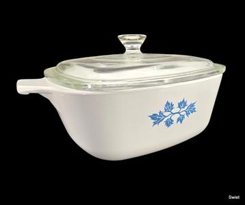 2254 pyroflam antieke ovenschaal met glazen deksel  beschikbaar voor biedingen