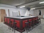 Te koop; bar, verkoopbalie, balie, toonbank., Ophalen of Verzenden, Gebruikt, Inclusief barstoelen