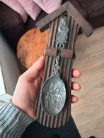 Tinnen lepel met houten houder, Antiek en Kunst, Ophalen of Verzenden