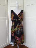 Murek vintage zwarte mouwloze floral jurk, maat 44 L, Gedragen, Murek, Maat 42/44 (L), Onder de knie