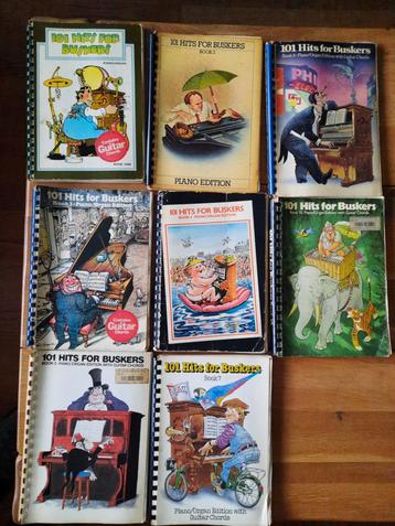 8 boeken!! 101 hits for Buskers-piano,orgel,gitaar-zie tekst beschikbaar voor biedingen