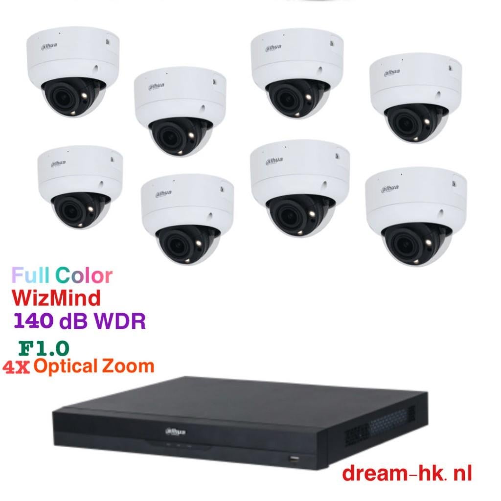 4MP Dahua WizSense/WizMind Full Color 8CH IP PoE set